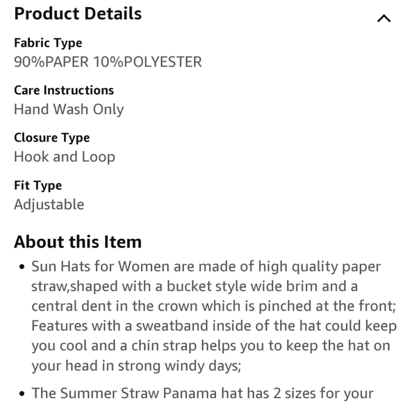 Furtalk Womens Sun Hat Wide Brim UPF 50+ bucket style size L. - Picture 8 of 9